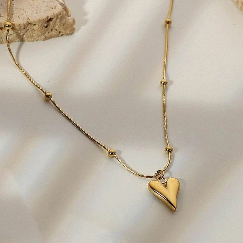Heart Pendant with balls chain
