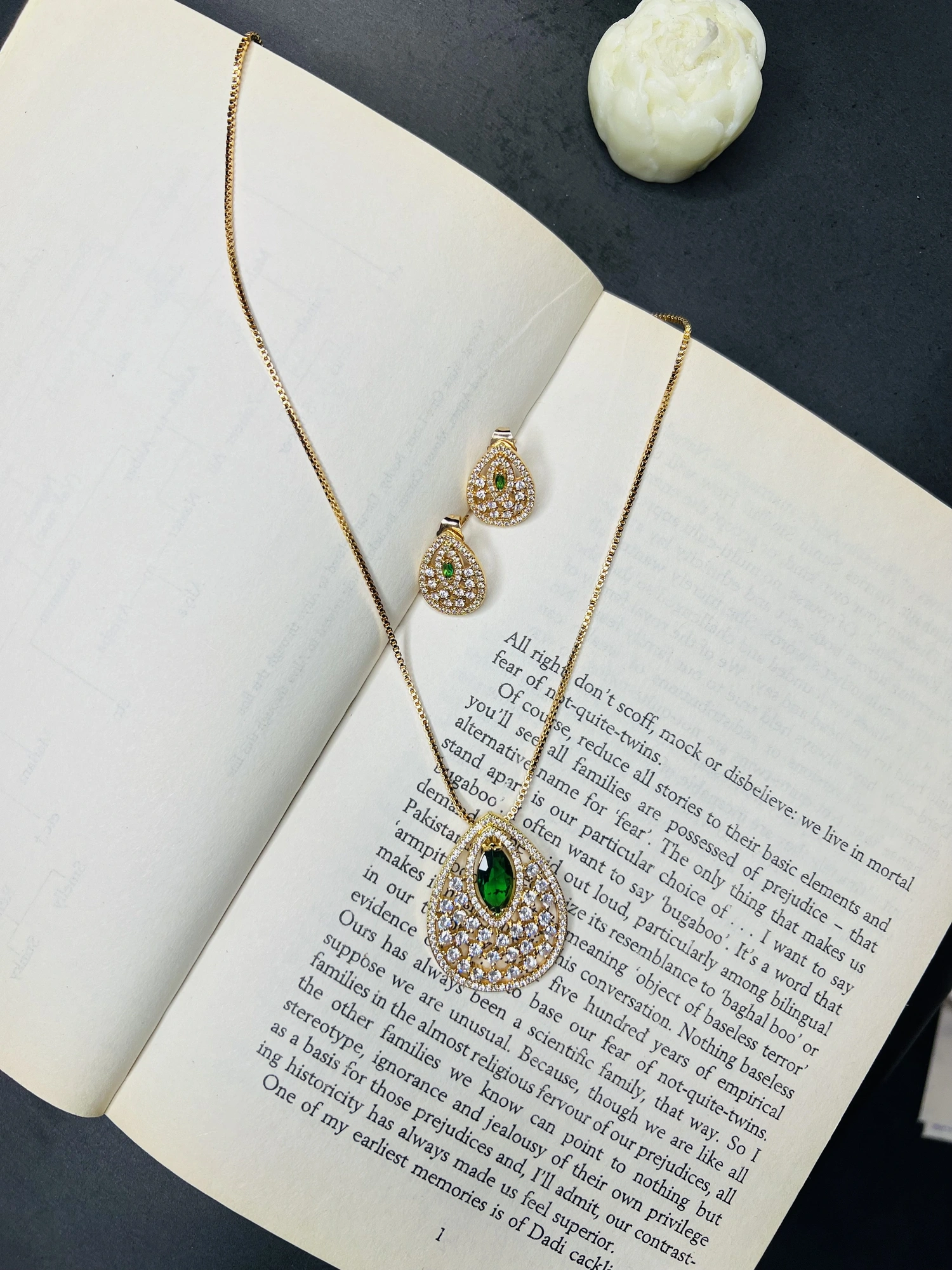  Emerald Teardrop Set, photo 2 of 2