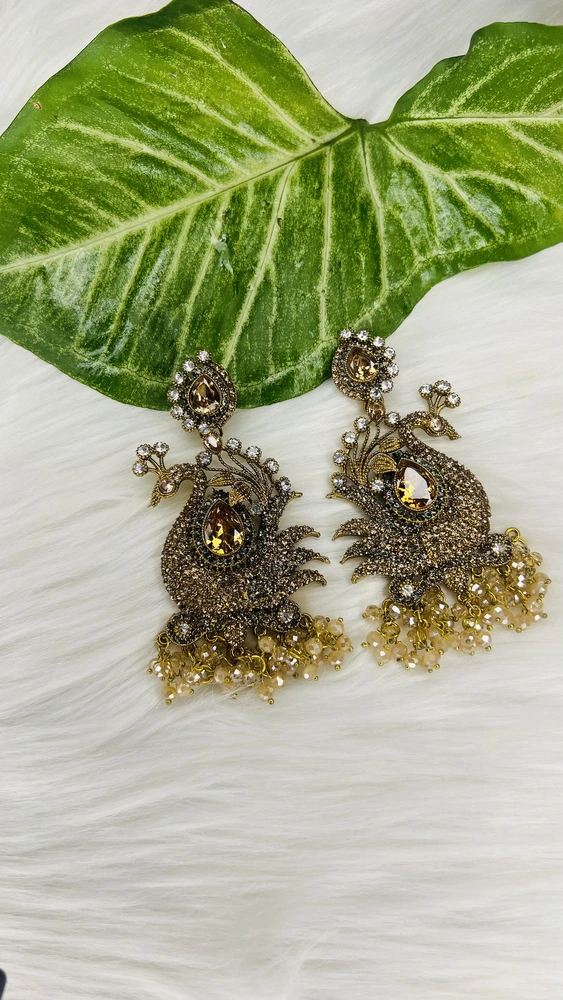 Peacock mughlai earrings