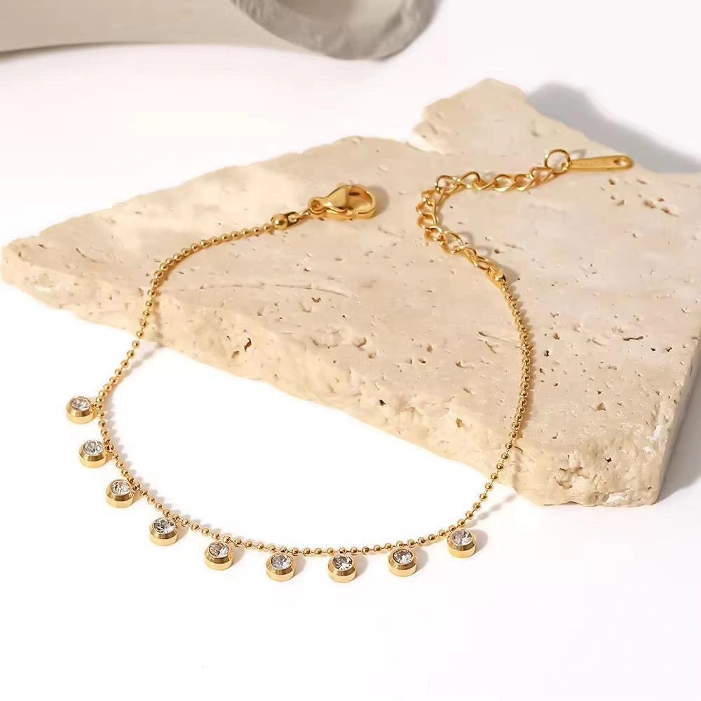 Golden Drops Crystal Charm Bracelet