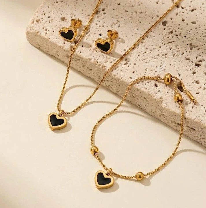 Black Heart Stainless Steel Combo set 