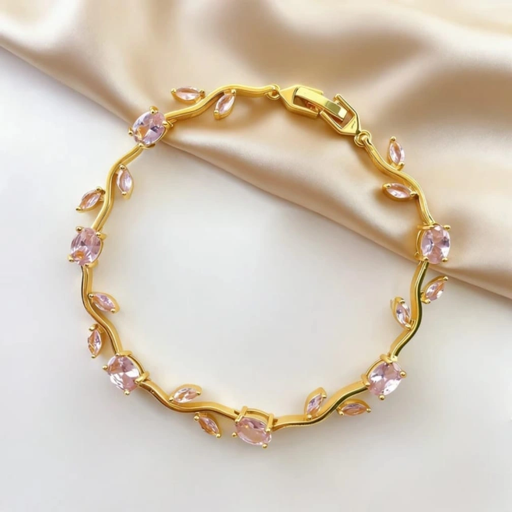 Pink tulip bracelet 