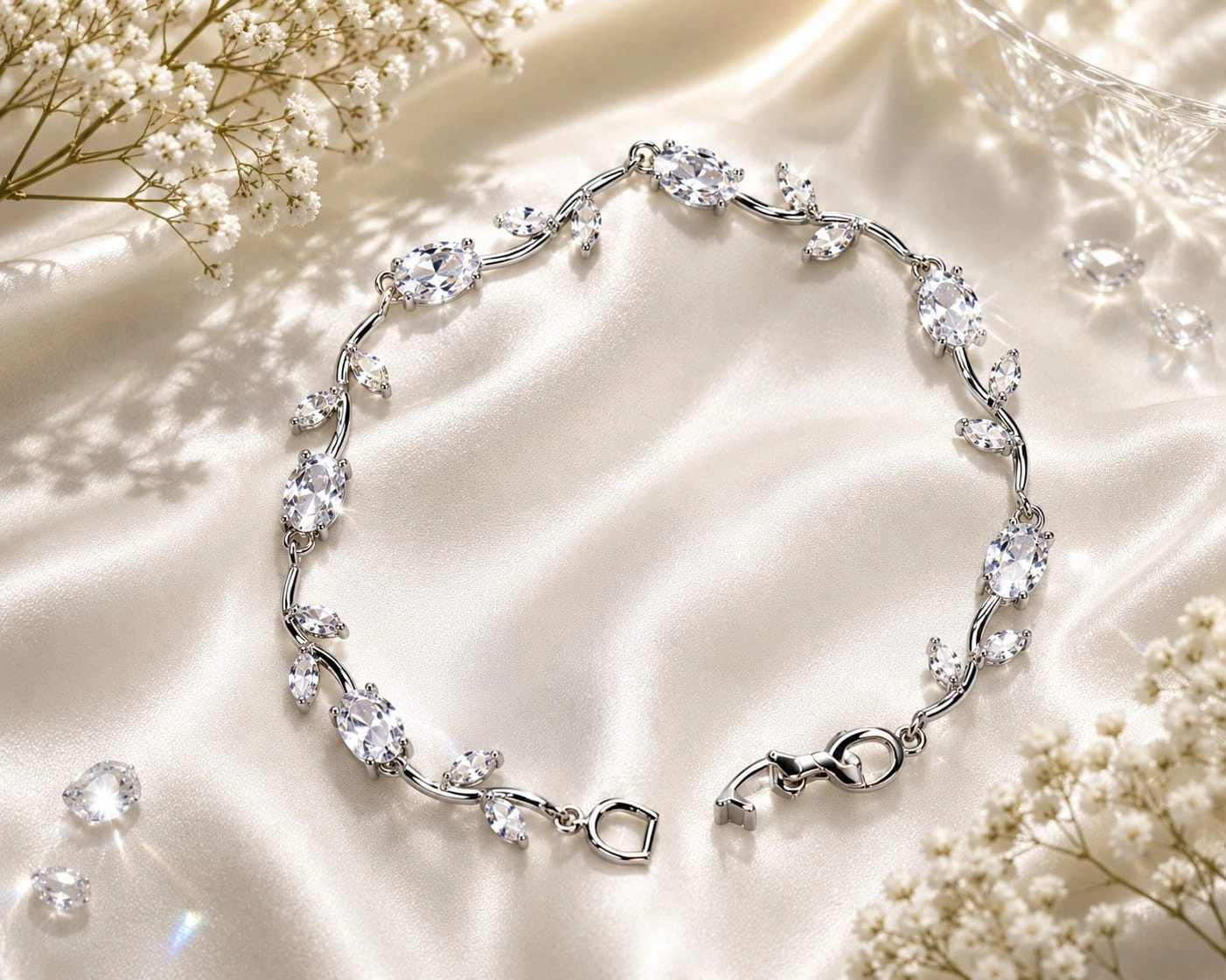 Silver tulip bracelet 